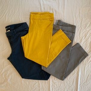 Old Navy Mid-Rise Pixie Ankle Pants Navy, Gray 3pr